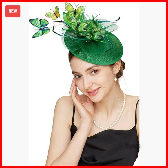 Butterfly Fascinator Hat Feather Headband for Wedding Tea Party main image 4